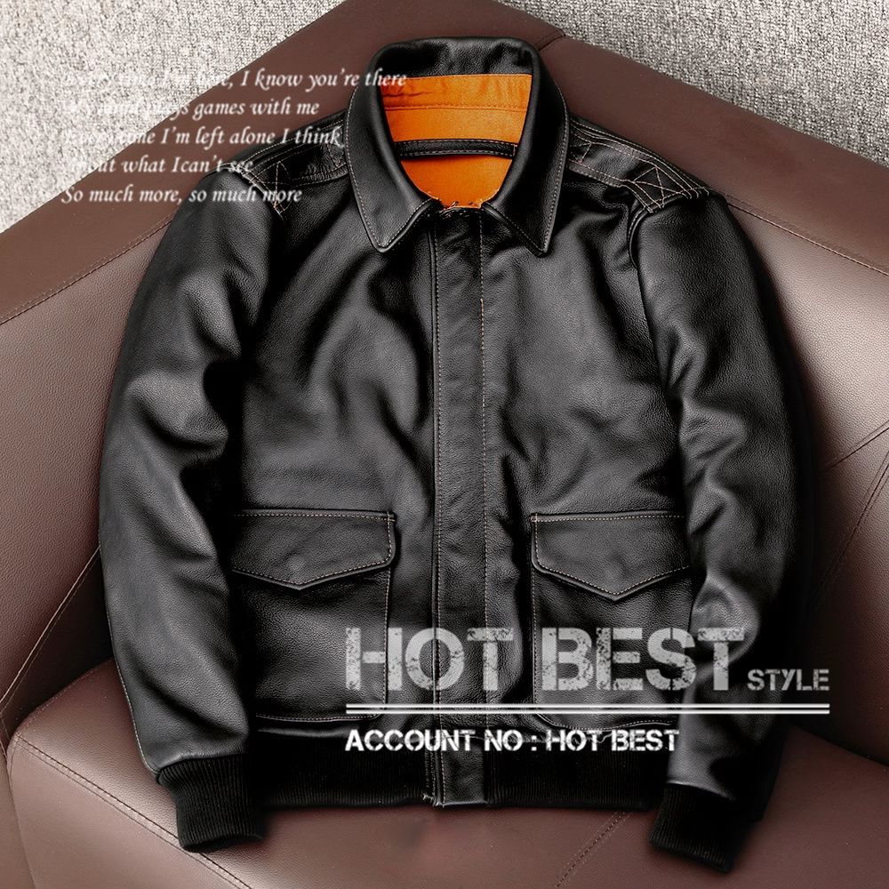 上質 メンズ レザー ジャケット カウハイド 牛革 復刻30's USAF TYPE A