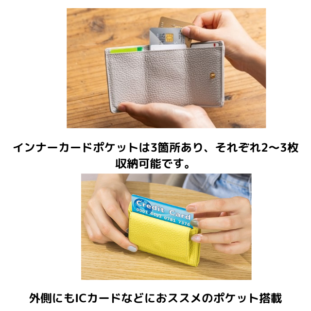 【大人気】三つ折りミニ財布　コンパクトウォレット　キャッシュレス　黒　本革　極小-4
