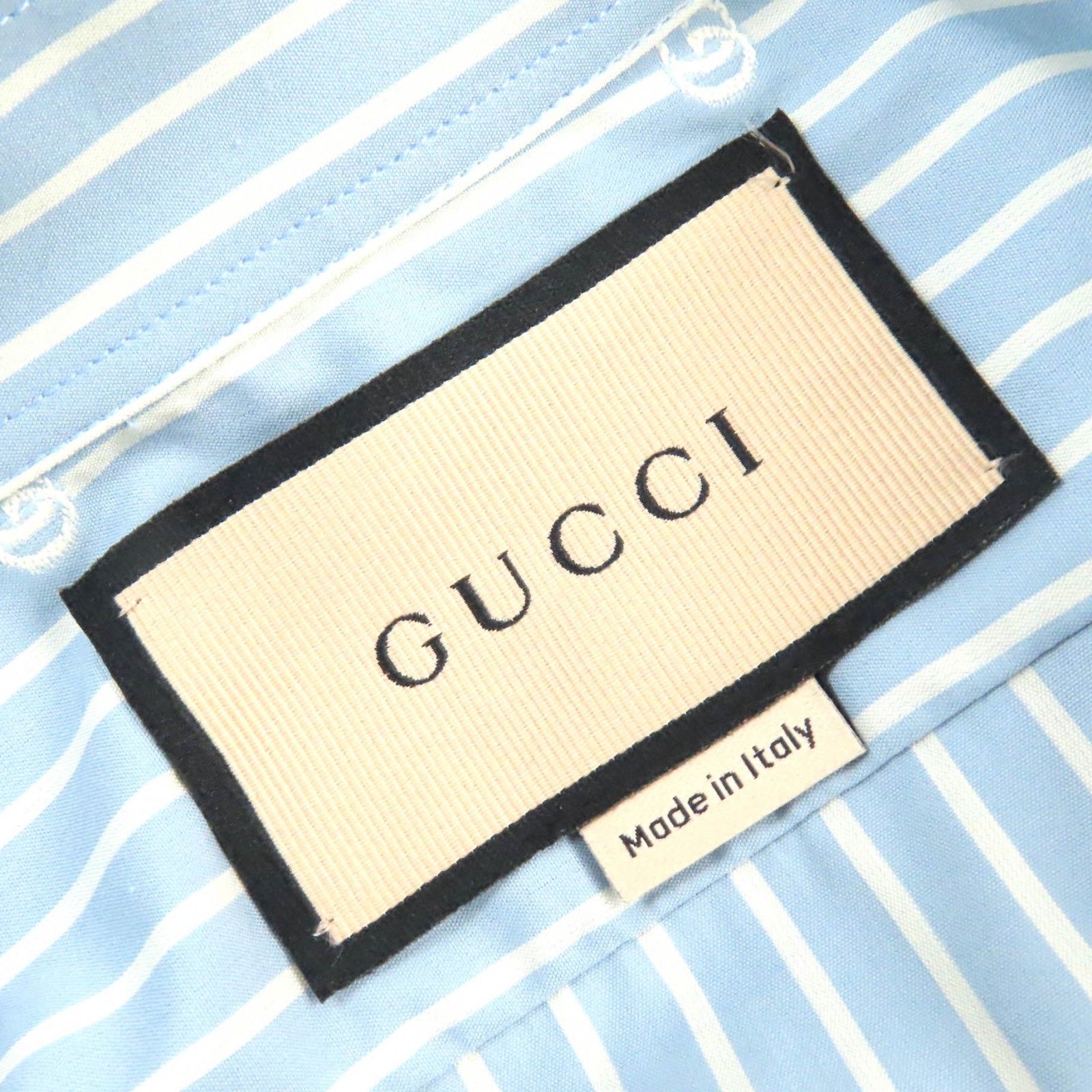 GUCCI グッチ GG柄 ストライプ柄 長袖シャツ シャツ GUCCI - GUCCI グッチ 699554 ストライプ レギュラー カラー