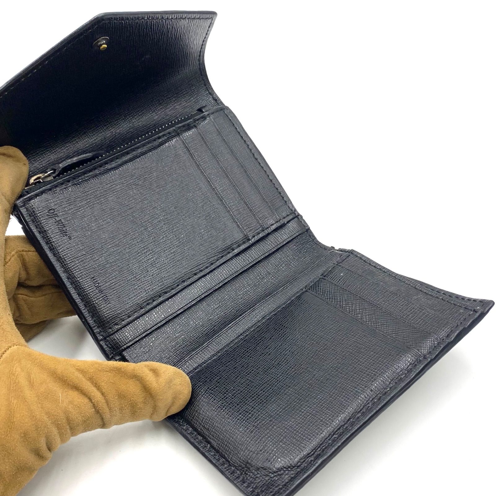 OFF WHITE オフホワイト レザー 三つ折り財布 CALF SKIN QUOTE BIFOLD