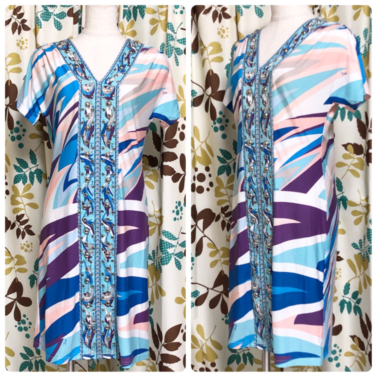 レディース EMILIO PUCCI✨シルク100% ワンピース マルチカラー 総柄