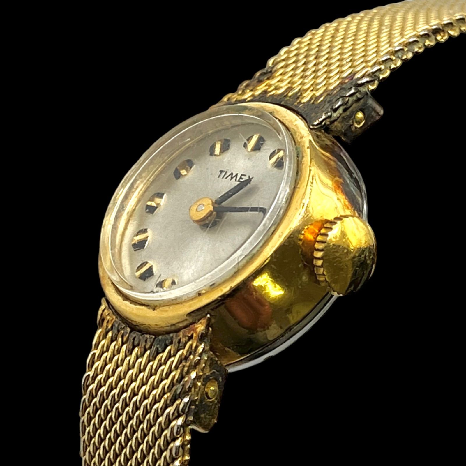 動作品 TIMEX タイメックス シンプル 手巻き 機械式 レディース腕時計 稼働品 r336