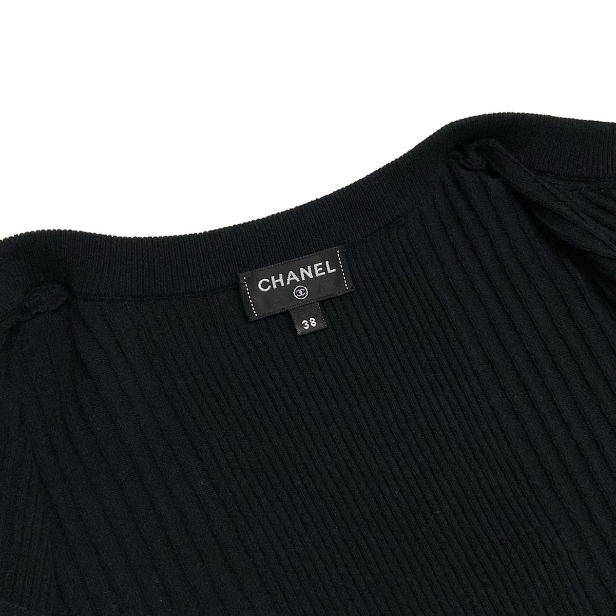 シャネル☆カーディガン☆黒☆海外ユニフォーム シャネル ユニフォーム カーディガン 38サイズ 黒 週末セール 【公式通販】