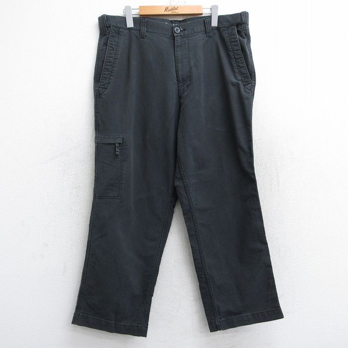 W38/古着 ドッカーズ パンツ リネン60% 黒 ブラック W38/古着 ドッカーズ パンツ メンズ コットン 黒 ブラック