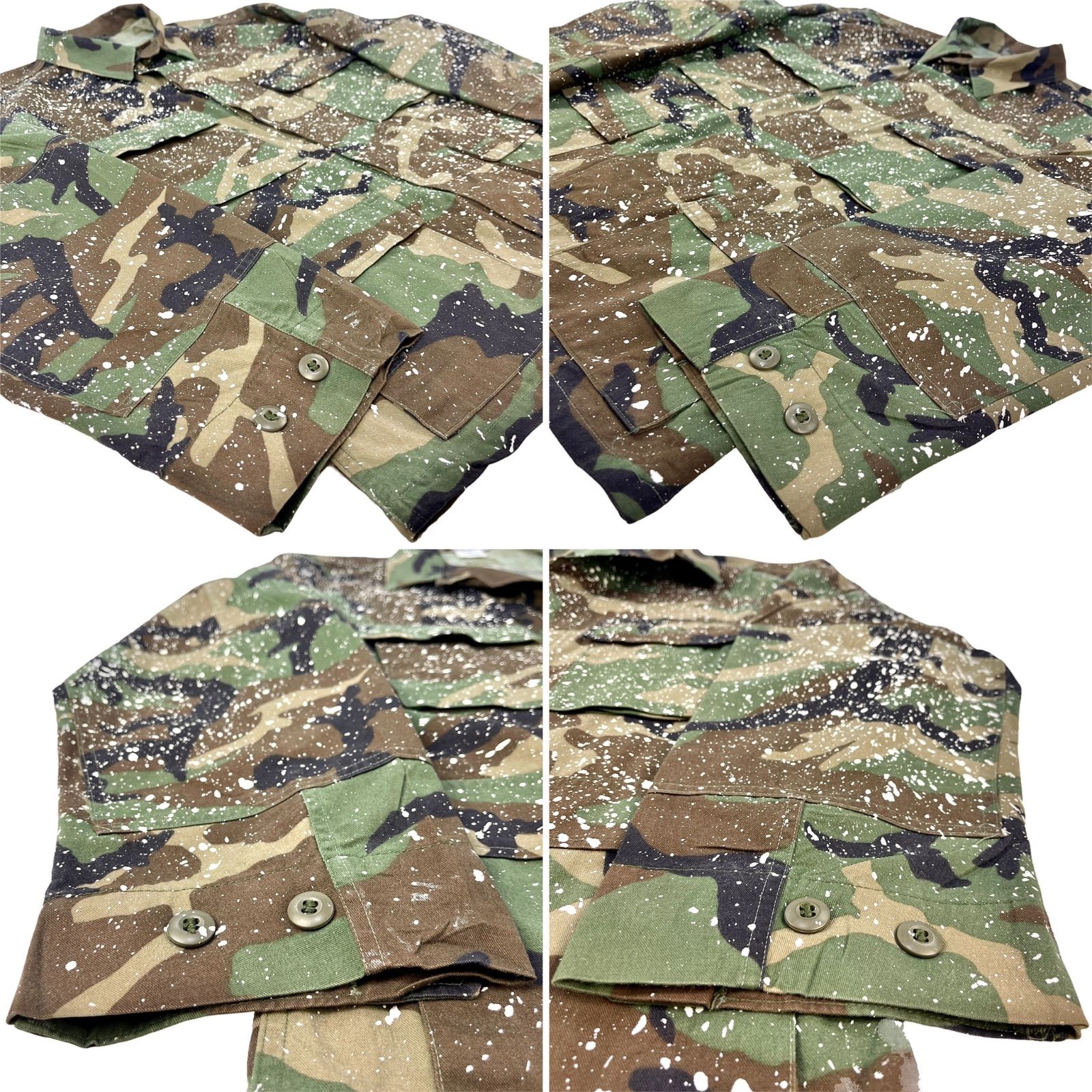 Reclaimed vintage 迷彩 ウッドランド カモフラージュ ペンキ ペイント 