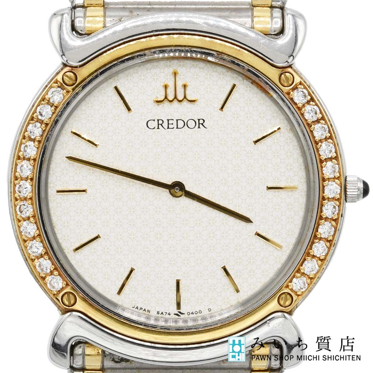 腕時計 稼働 SEIKO セイコー クレドール 5A74-0190 クォーツ SS×18KT