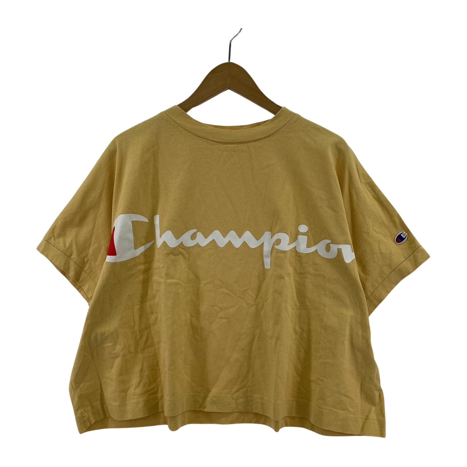 Champion チャンピオン プリント ワイド幅カットソー sizeM/オレンジ レディース