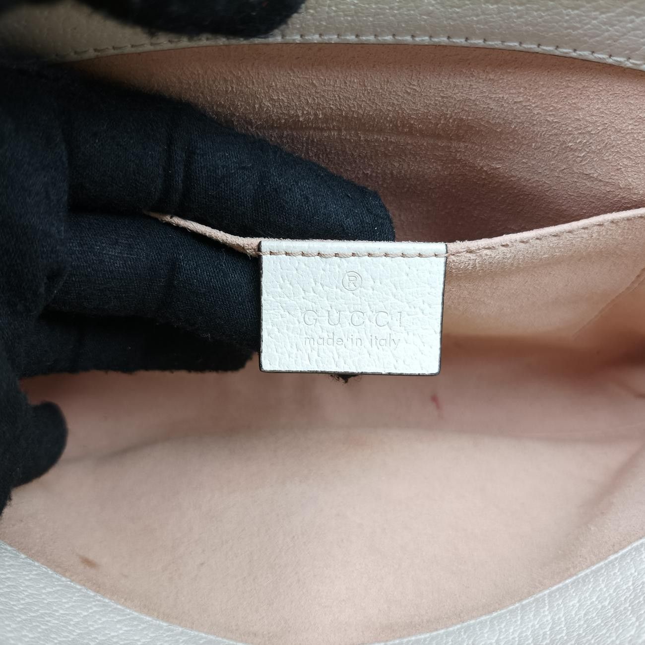  グッチGucciオフィディアホワイト×ブラック×レッドレザー メッセンジャーバッグ ショルダーバッグ