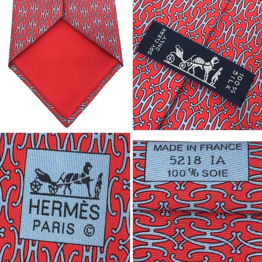 HERMES エルメス ネクタイ Hロゴ 赤 レッド 未使用 aq8636 - ブランド