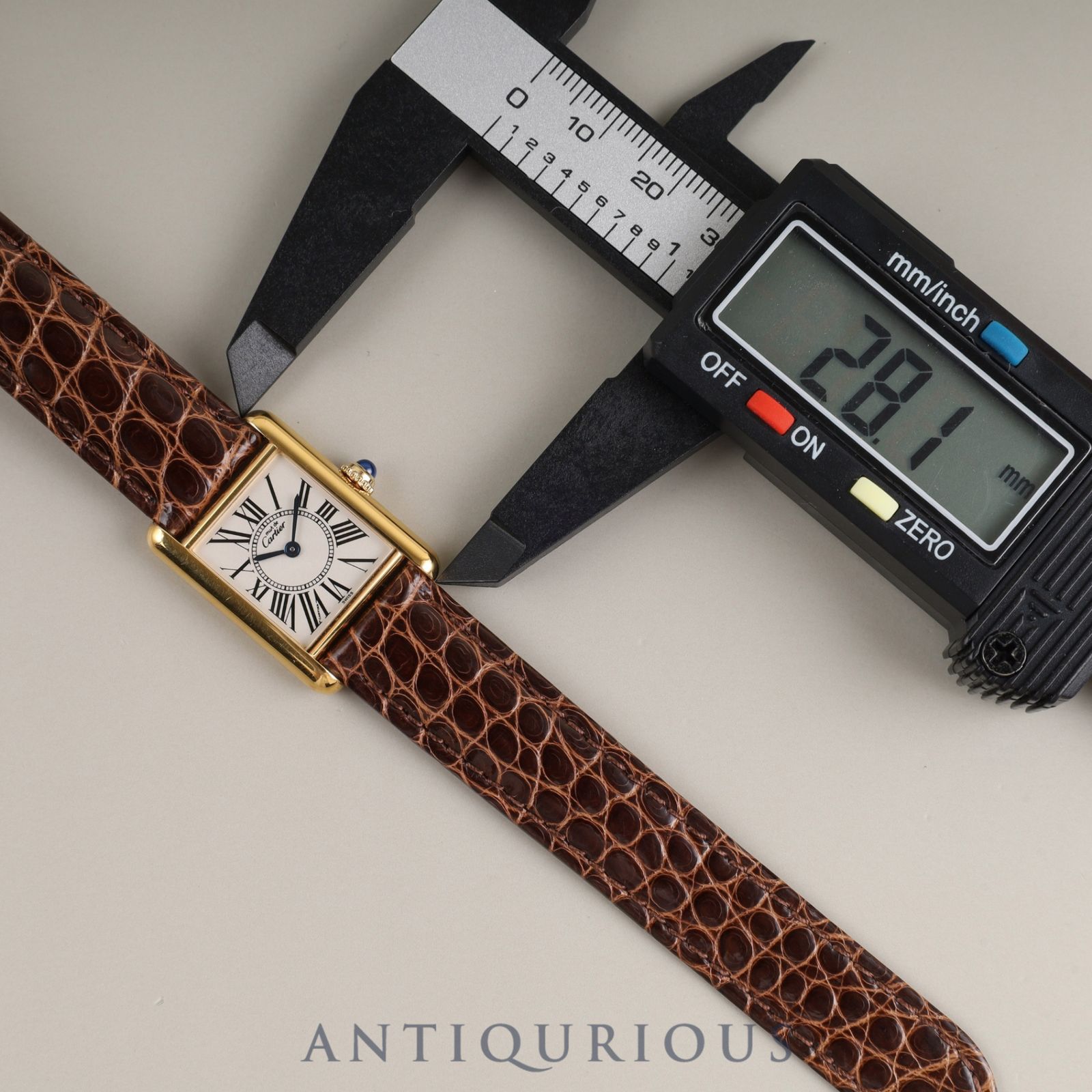 カルティエ マストタンク SM W1005554 / 1613 クォーツ SV925 革 純正  