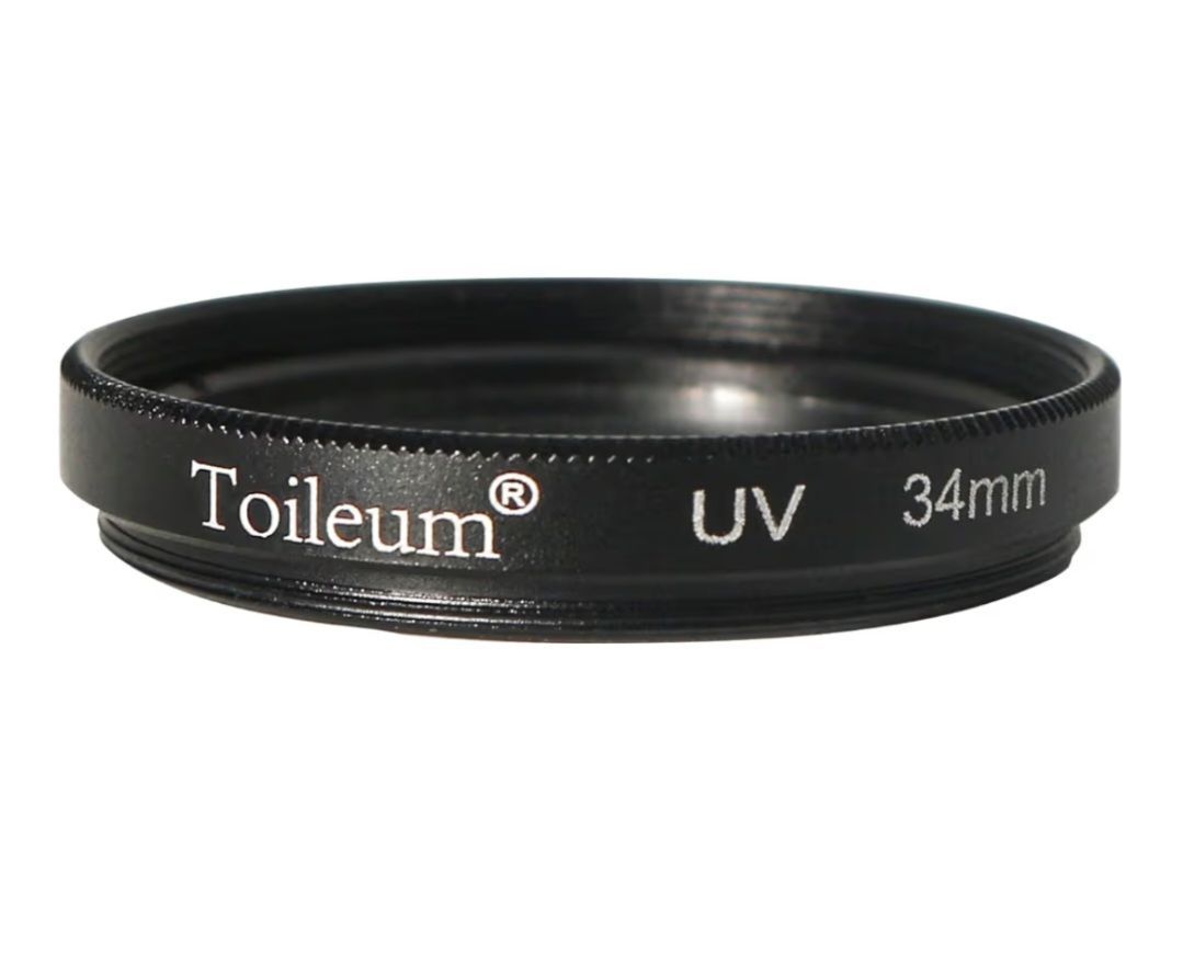Toileum 34mm UV 필터 렌즈 보호 필터 34mm 방수 오염 방지 스크래치 보호 UV 필터 자외선 차단 34mm UV 보호 필터 고 투과율 광학 유리 필터