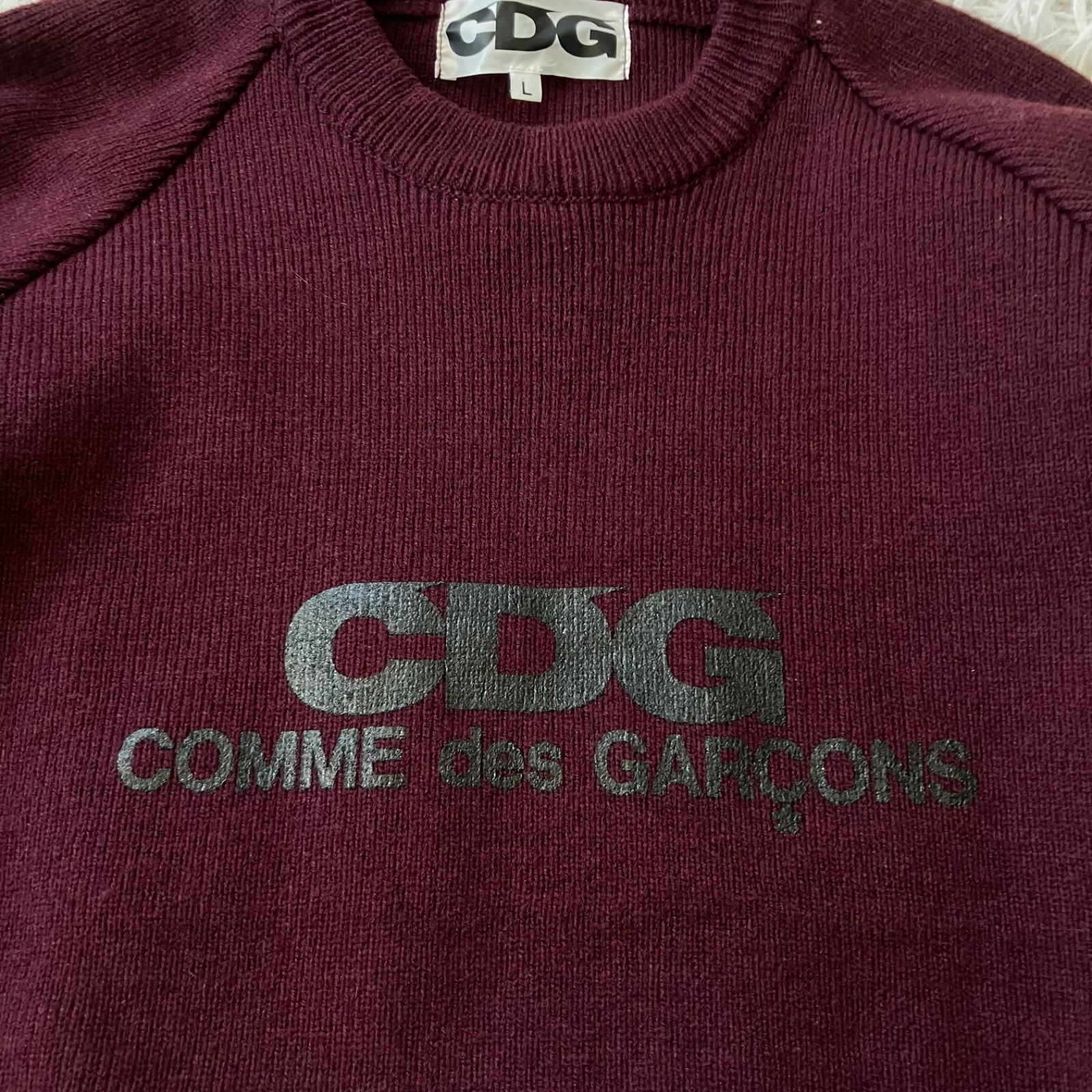状態良 コムデギャルソン COMME des GARCONS cdgスクールニットレッド 