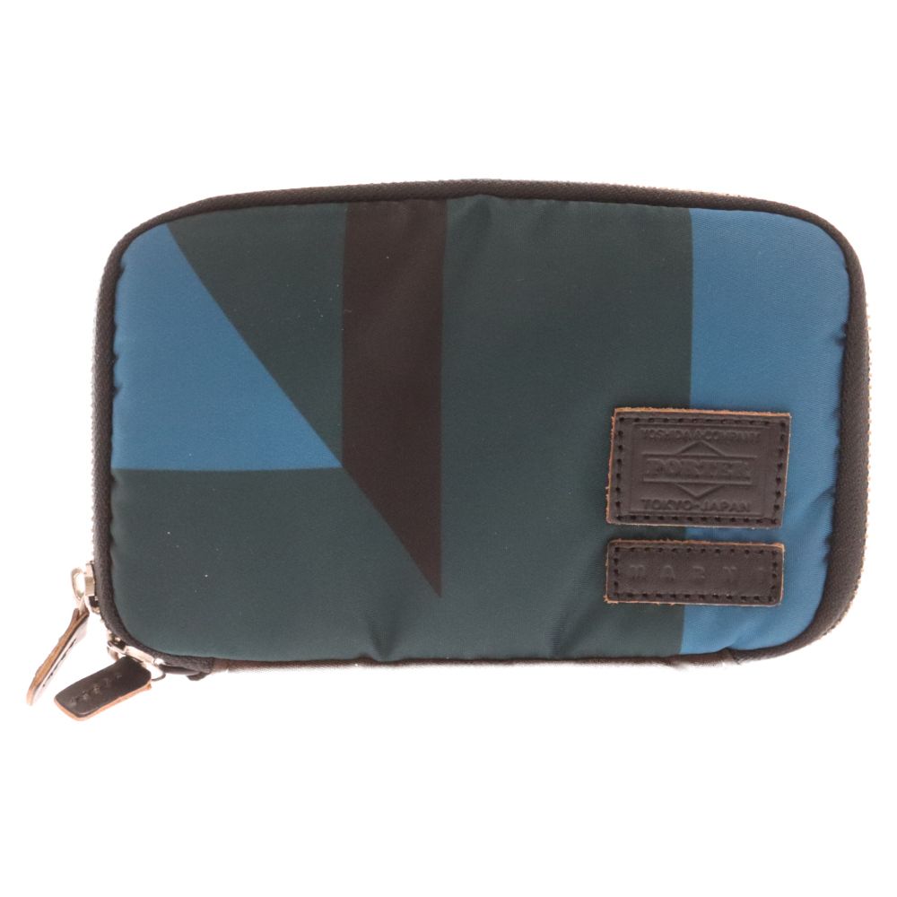 MARNI (マルニ) ×PORTER ポーター ラウンドファスナー ナイロン ポーチ グリーン/ブルー