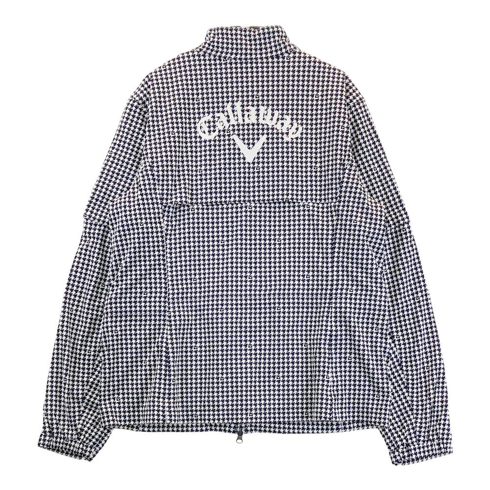 サイズ L CALLAWAY キャロウェイ 2WAY レインウェア セットアップ ロゴ 千鳥柄 ネイビー系 240101539300 ゴルフウェア レディース ストスト