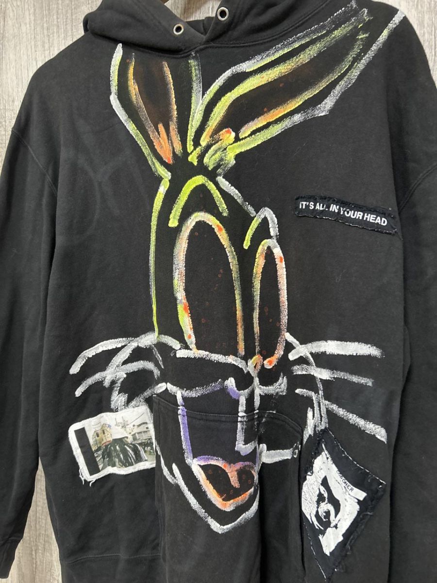 ゲルニカ バックスバニー ユニセックス ペイント プルオーバー パーカー sizeXXL|黒 ◆ ◎メンズ