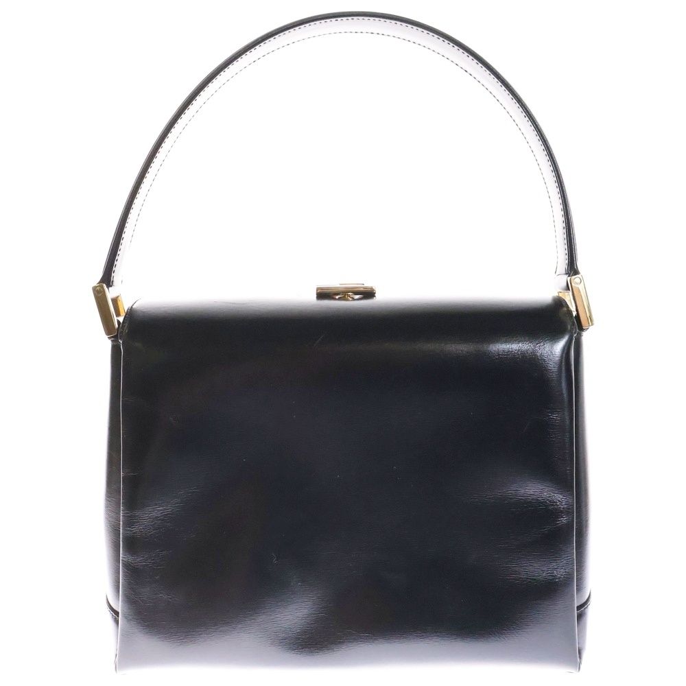 GUCCI オールドグッチ ハンドバッグ ブラック ターンロック ゴールド金具 GUCCI - GUCCI オールドグッチ ハンドバッグ ブラック ターン