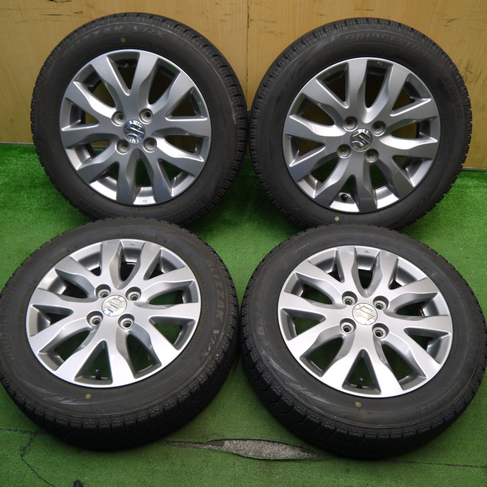 キレイ スズキ MH23S ワゴンR 純正 155|65R14 スタッドレス ブリヂストン ブリザック VRX 14インチ PCD100|4H 5051902Hス