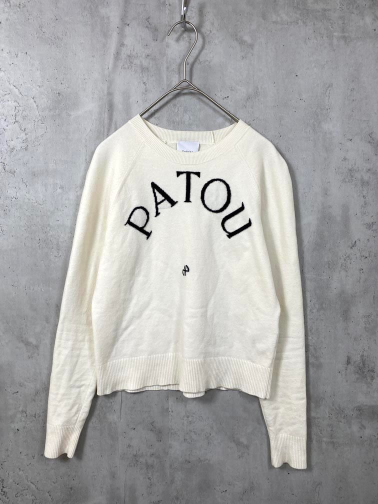 PATOU パトゥ 23S-KN110-8045 定価107800円 ウールブレンド ロゴ ニット セーター sizeXS|白 ◎レディース