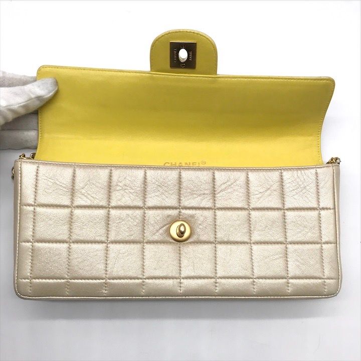 良品 CHANEL シャネル ココマーク チョコバー ターンロック チェーン  