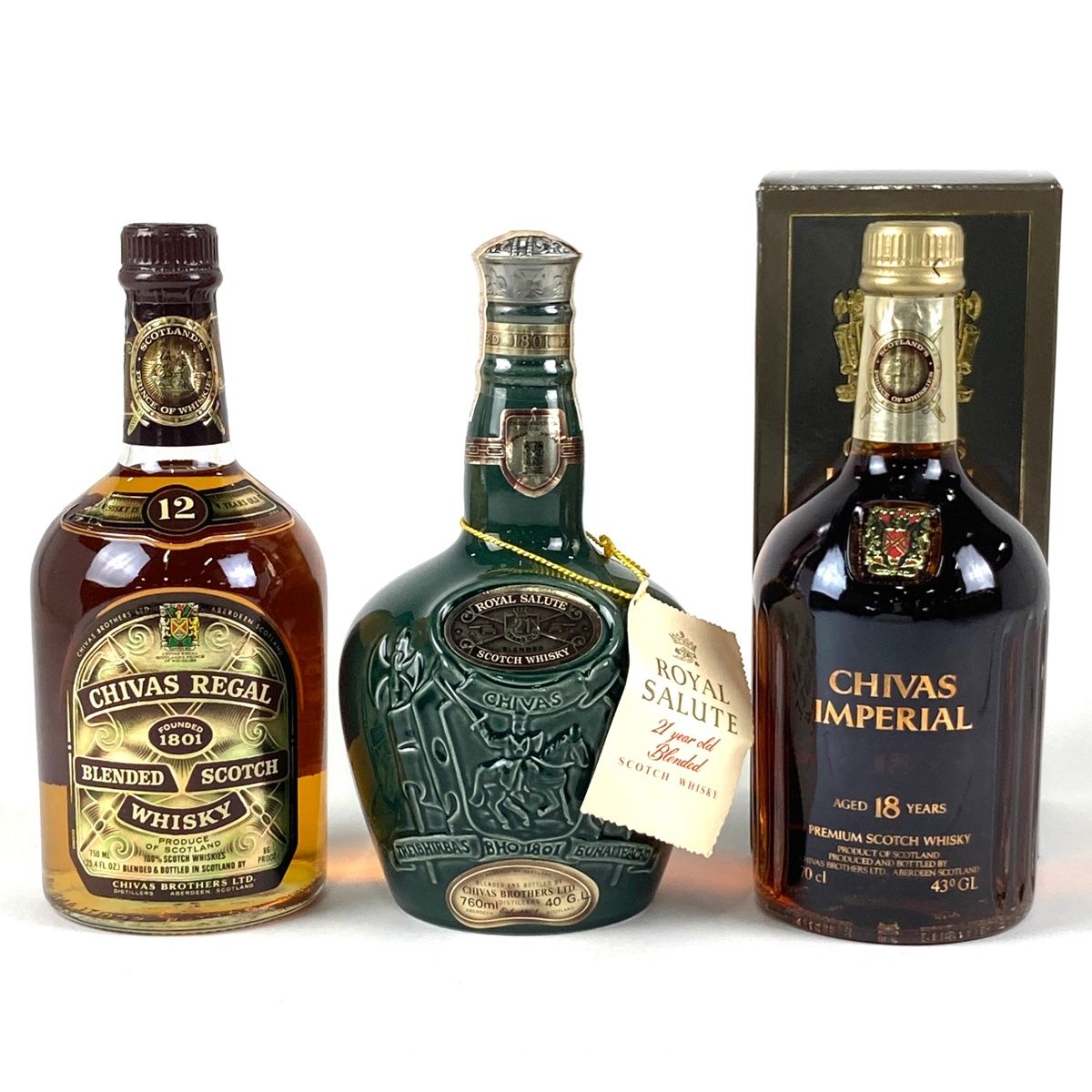 3本 シーバスブラザーズ CHIVAS BROTHERS シーバスリーガル 12年 ロイヤルサルート 21年 インペリアル 18年 スコッチ  750ml ウイスキー セット 【古酒】 - メルカリ