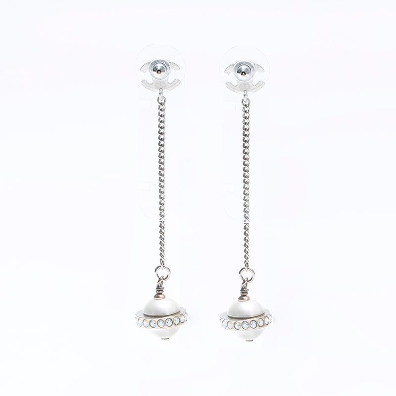 CHANEL シャネル ピアス パール ラインストーン スイング A17K
