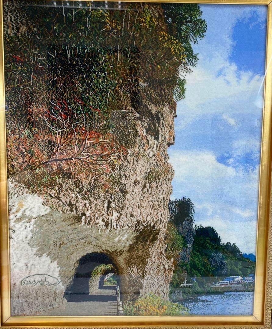 スチファ選品シリーズ タブリーズ工房サイン有 ウールペルシャ絨毯額 トトカ