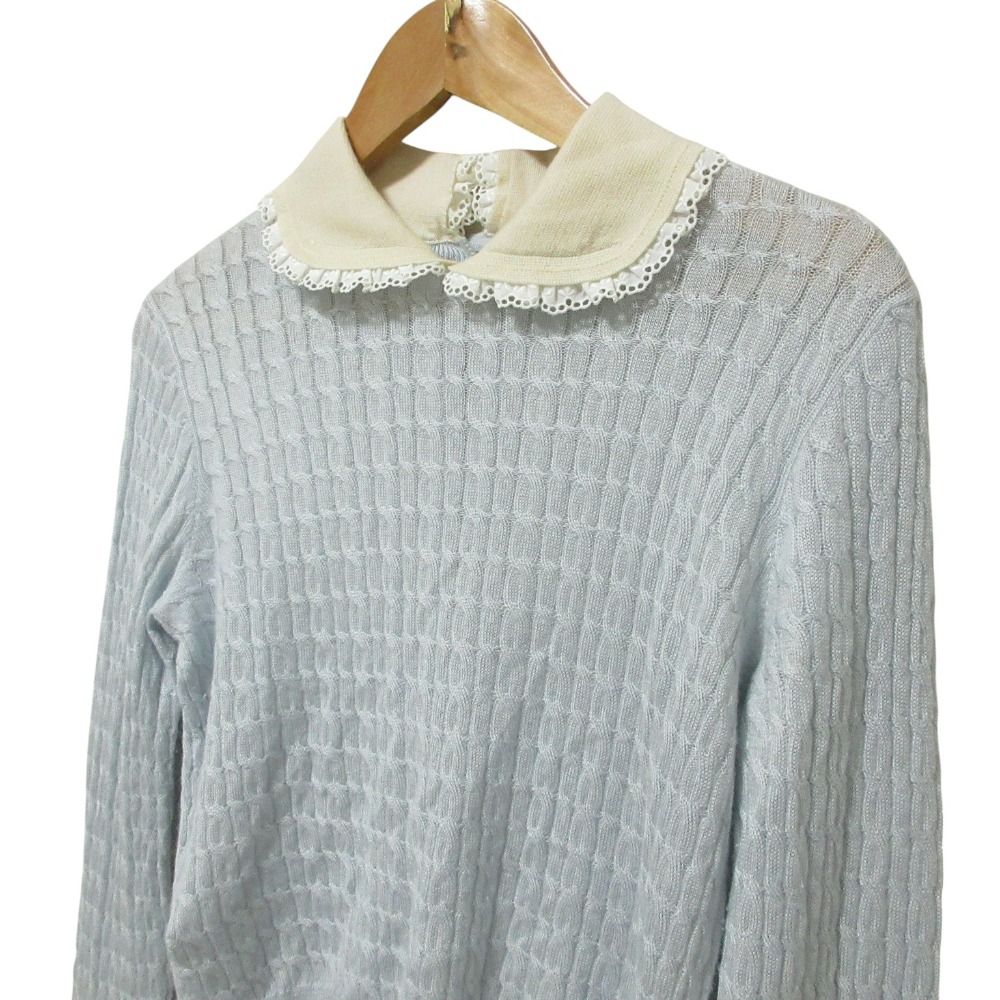 良品 miu miu ミュウミュウ カシミヤシルク バックボタン ニット