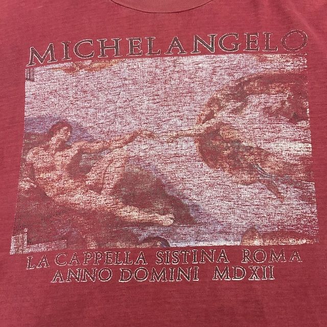 90s Michelangelo Creation of Adam La Cappella Sistina Roma Anno Domini  Mdxii ミケランジェロ アダムの創造 システィーナ礼拝堂 主の年に プリント Tシャツ - メルカリ