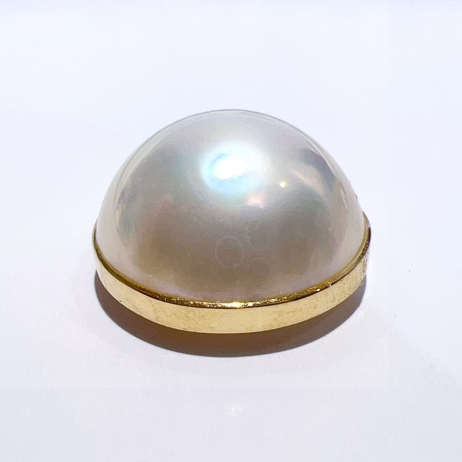 K18 YG 天然 マベパール ネックレス ペンダント トップ 15.3mm