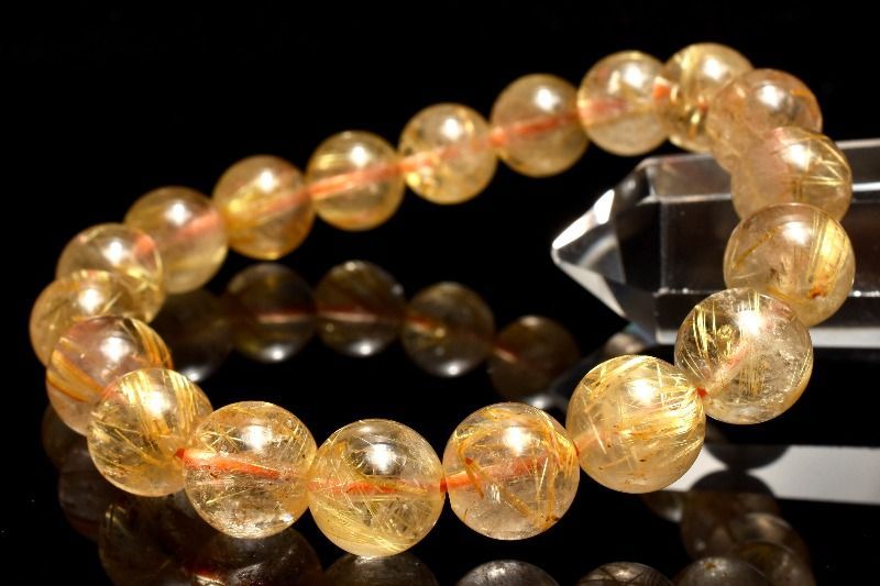 1点物】AA☆黄金の太針束 タイチンルチルクォーツ 10.5mm