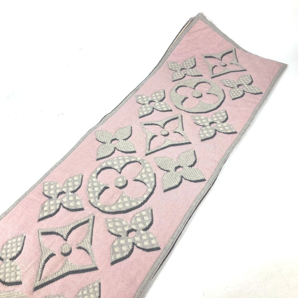 ルイヴィトン エシャルプ ジャイアント モノグラム マフラー ベージュ 