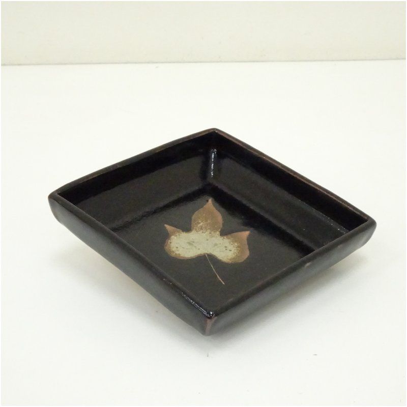 A1268-4/大野鈍阿 造/唐草梅文絵替小鉢5客/共箱/銘々皿/飾鉢/懐石道具