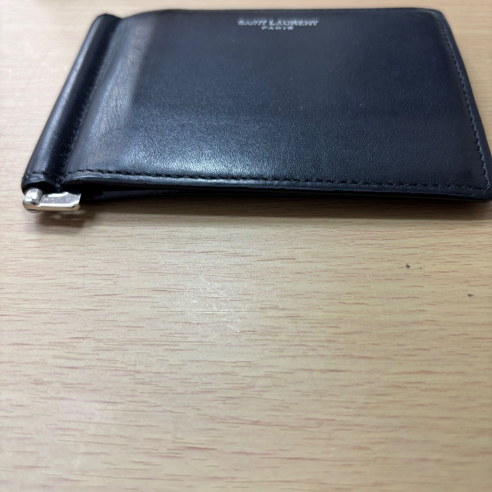 美品 サンローラン マネークリップ カードケース コンパクト 財布 ブラック 黒 ◎SAINT LAURENT サンローラン マネークリップ コンパクトウォレット