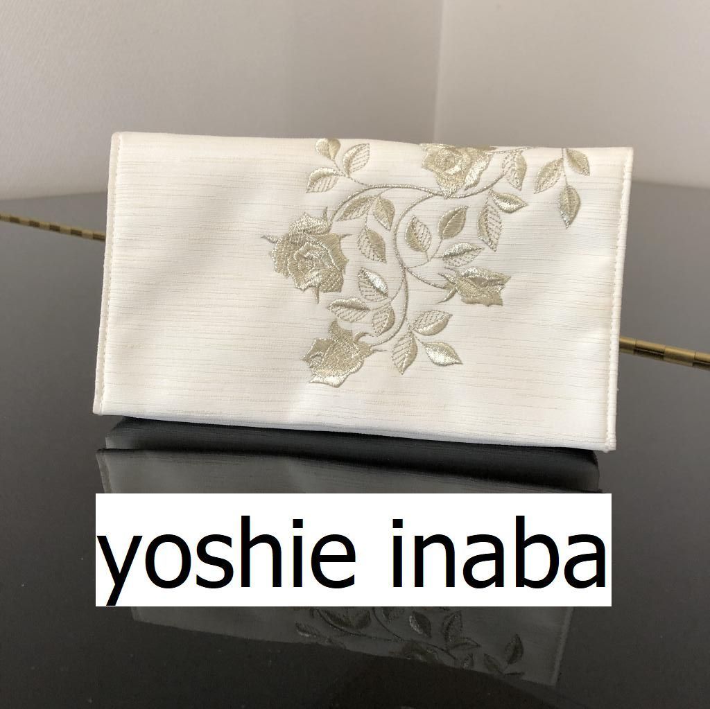 yoshie inaba ヨシエイナバ バラ 薔薇 刺繍 和装 クラッチバッグ 結婚