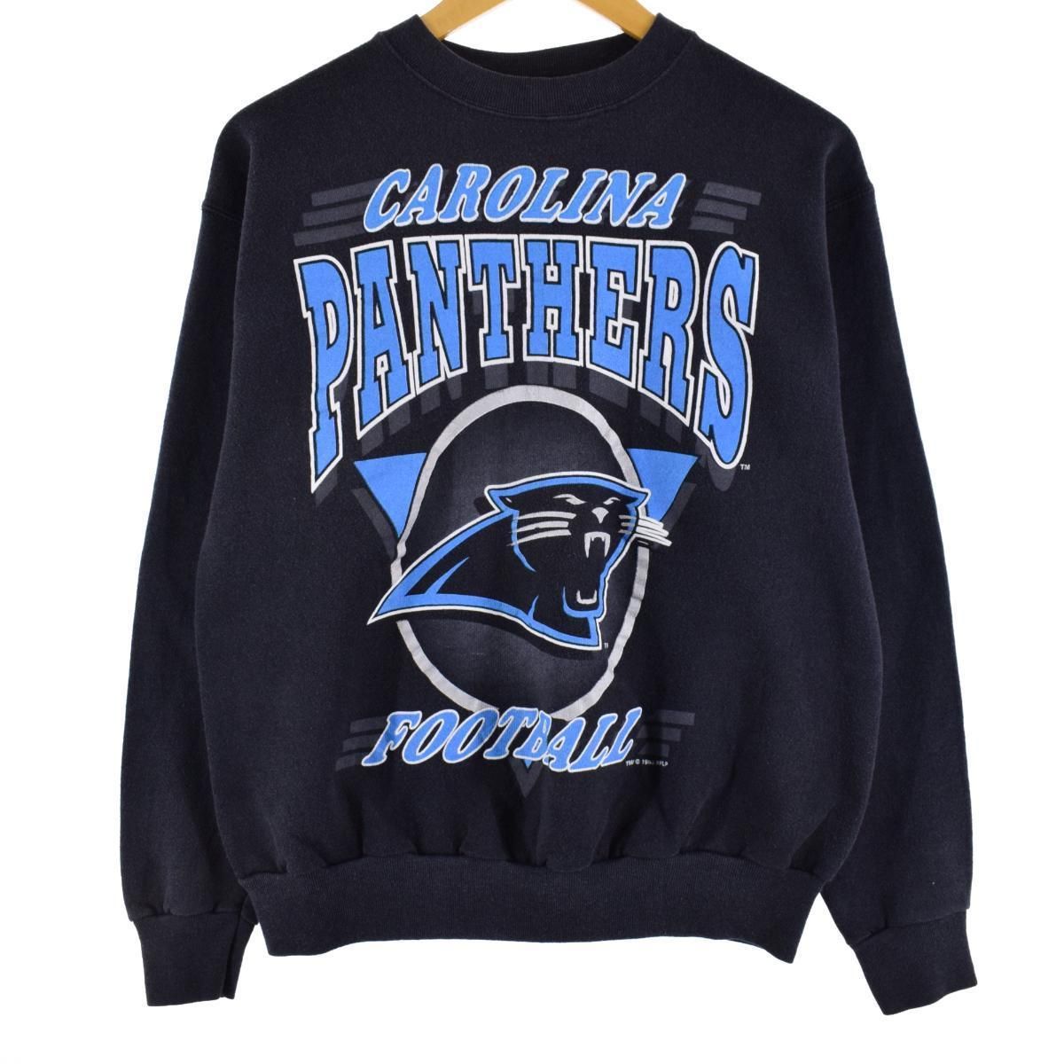 古着 90年代 FAN SPORTSWEAR NFL CAROLINA PANTHERS カロライナパンサーズ プリントスウェットシャツ トレーナー USA製 メンズM/eaa305590