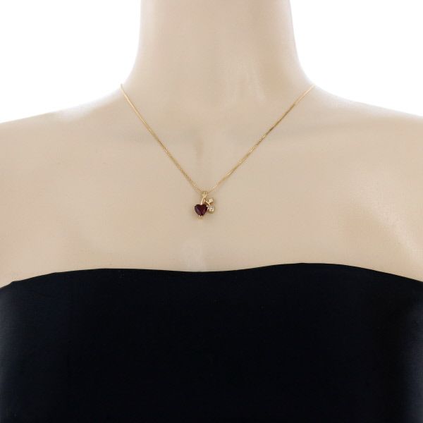 K18YG ガーネット ペンダントネックレス ハート（23区 K18WG ハート  