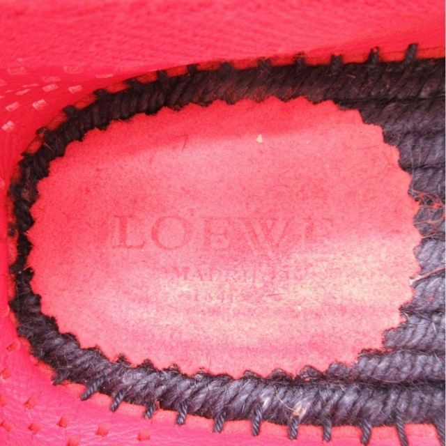 美品 ロエベ LOEWE アナグラムロゴ パンチング スエードレザー