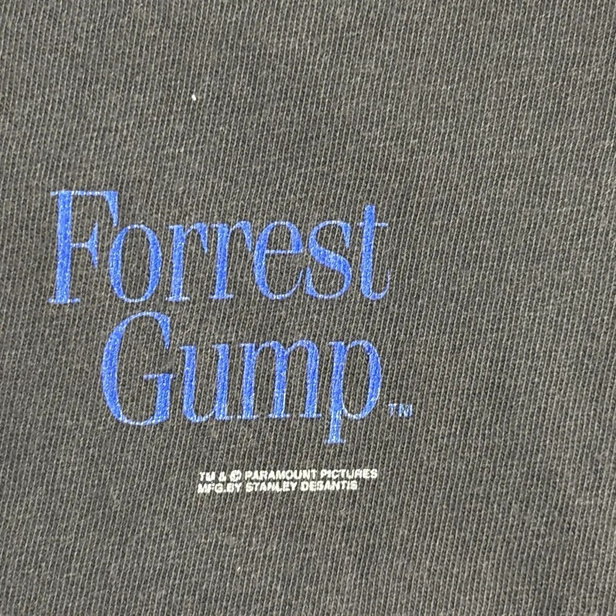 VINTAGE 90s Forrest Gump S/S TEE XL Black Movie STANLEY DESANTIS 