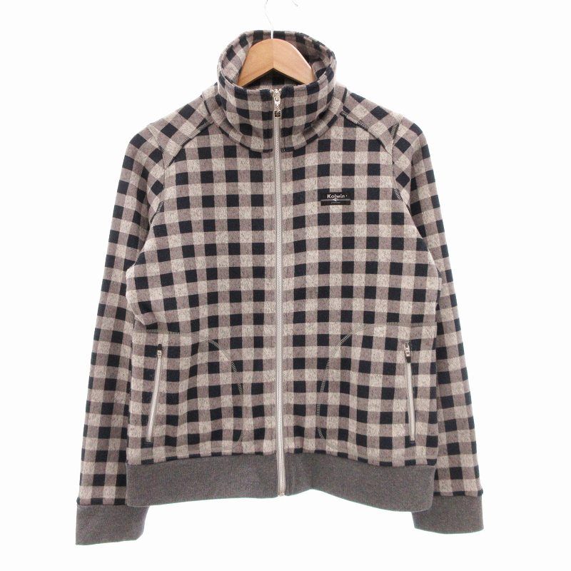 コルウィン kolwin 美品 ジャケット ブルゾン ゴルフ ウエア ギンガムチェック LL グレー 紺 ネイビー /VU 0121