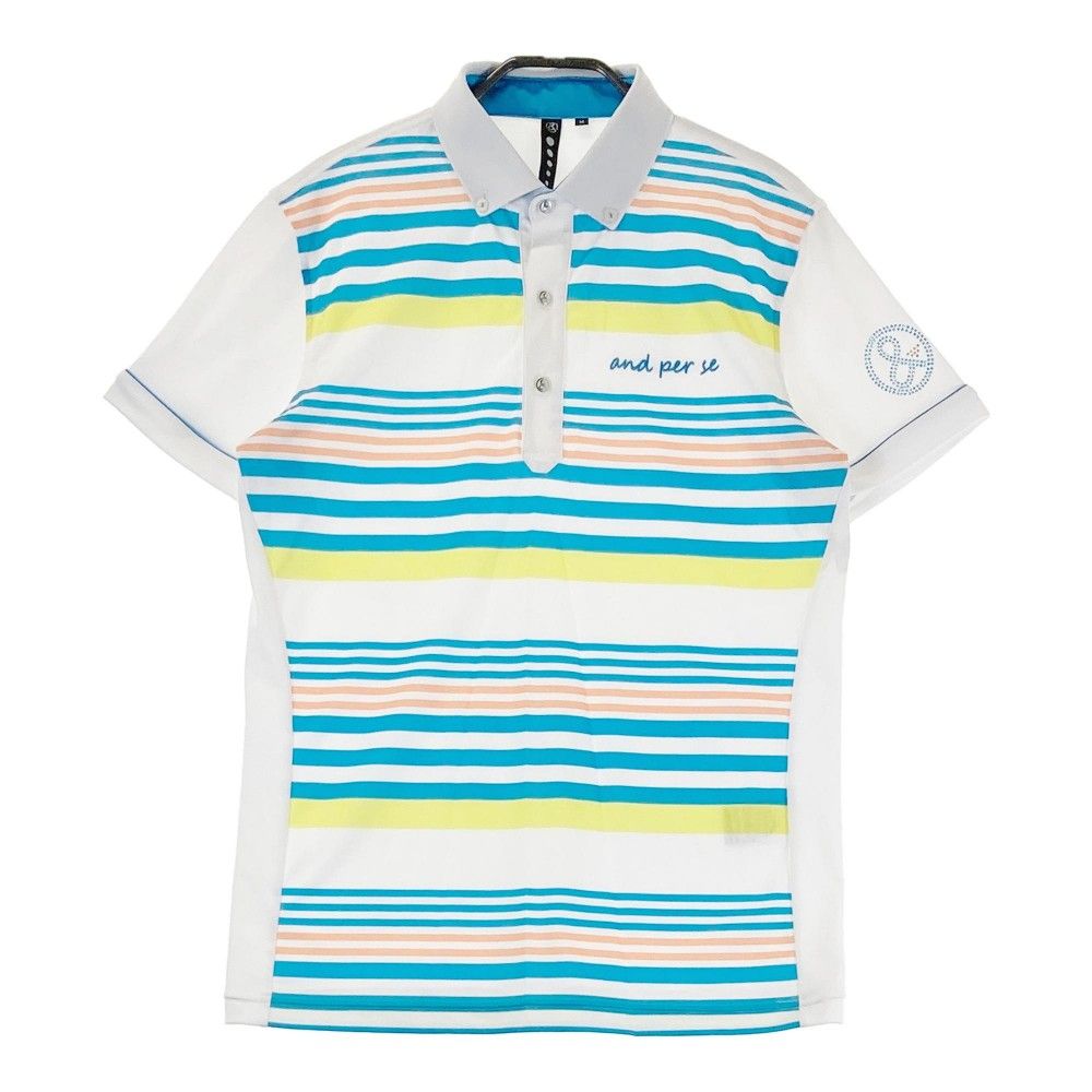 ランバンスポール ボーダーポロシャツ 半袖 ゴルフウェア 上品 立体感