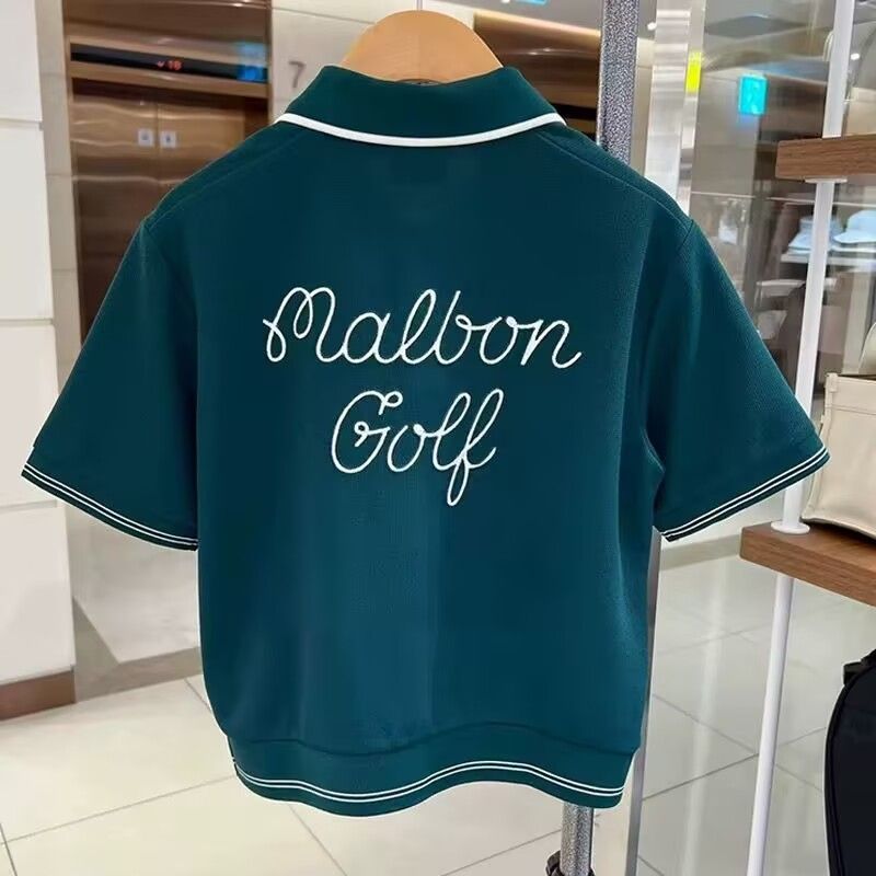 Malbon ゴルフ レディース 半袖ポロシャツ 刺繍入り Malbon ゴルフ レディース 半袖ポロシャツ 刺繍入り