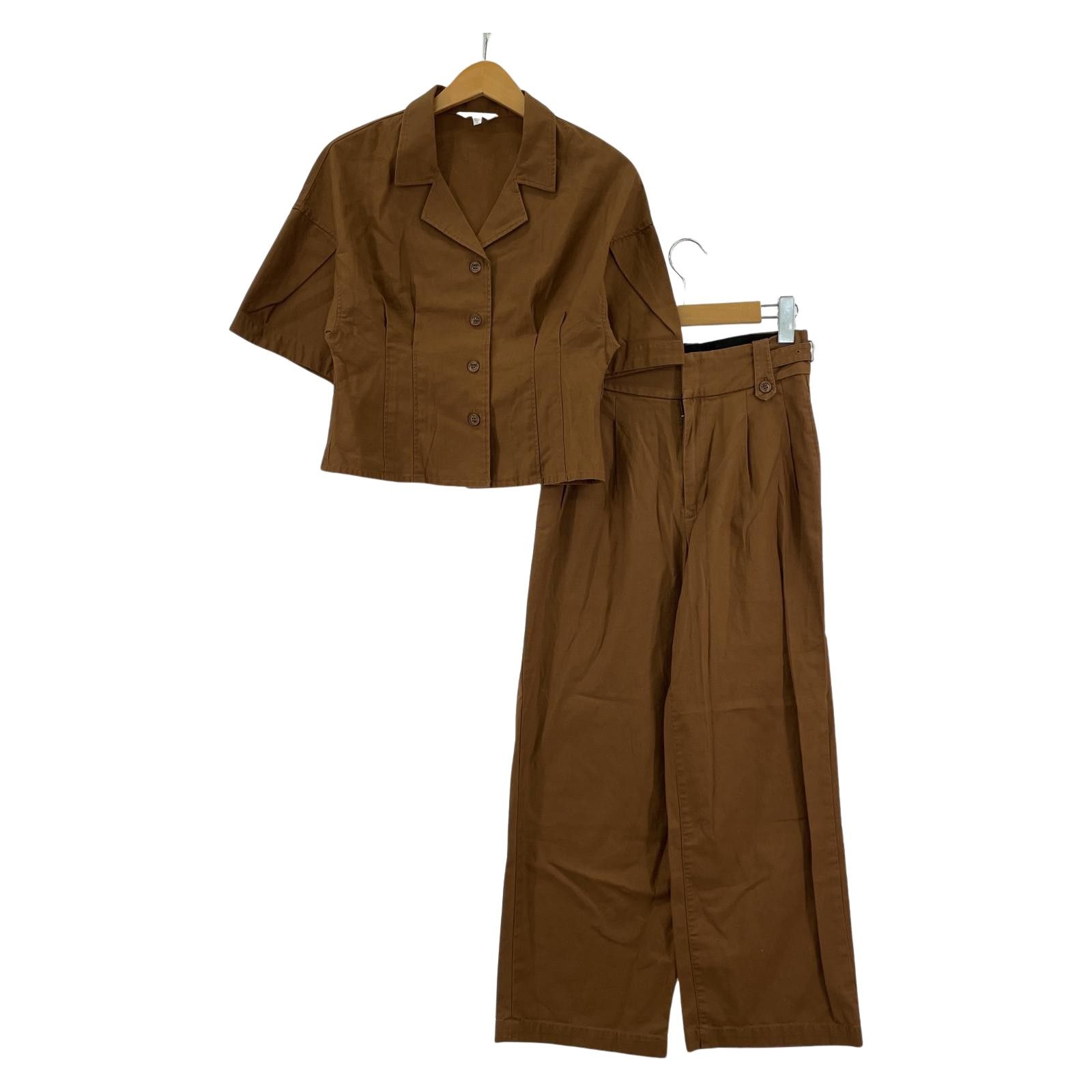 MOUSSY マウジー 半袖 クロップドシャツ ワイドパンツ セットアップ