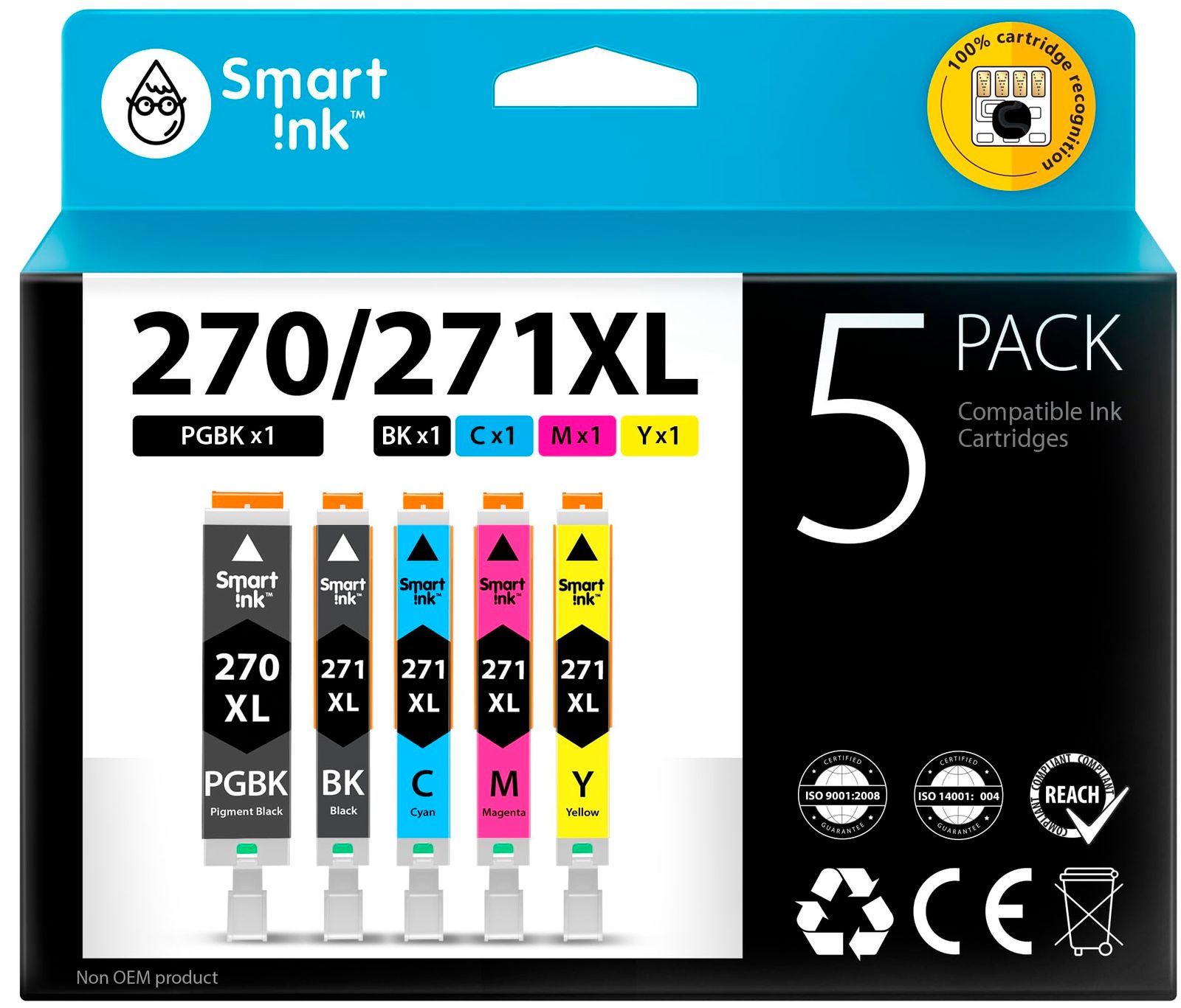 Smart Ink 互換インクカートリッジ Canon PGI 270 XL CLI 271 XL PGI-270XL CLI-271XL 5パック(PGBK u0026 BK/C/M/Y) PIXMA MG5720 MG5721 MG5722 MG6820 MG6 