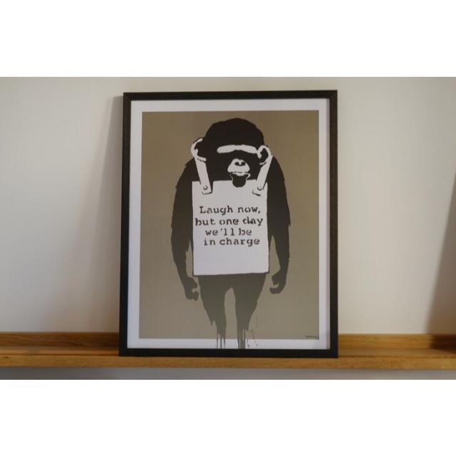 バンクシー/Laugh now，・複製画高級額装 バンクシー/Laugh now，・複製画高級額装