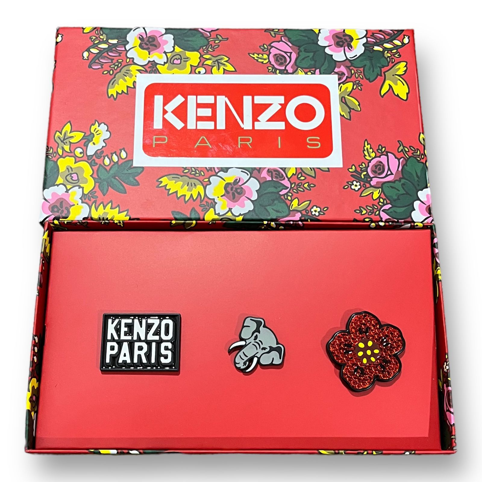 KENZO ケンゾー セットオブ3 スタンプピン ピンバッジ ブローチ-