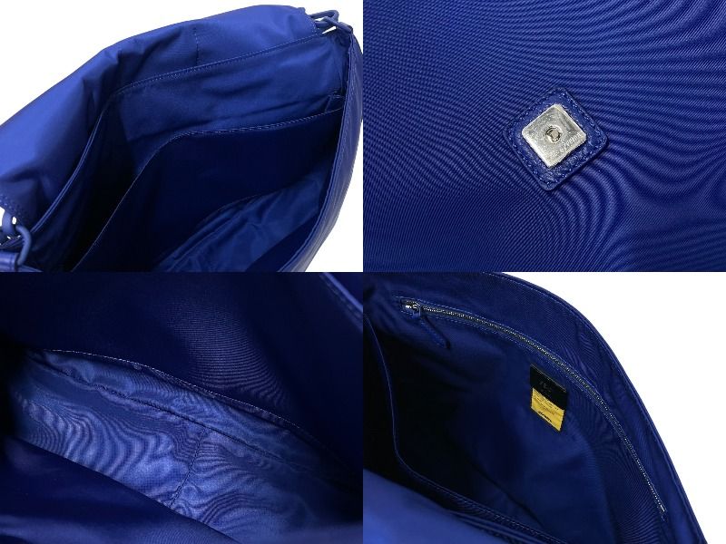 新品未使用 FENDI フェンディ ２WAYショルダーバッグ バゲットメッセンジャーバッグ ラージ 7VA536-AG0P ナイロン ブルー 中古 4c069779 新品未使用 FENDI フェンディ 2WAYショルダーバッグ バゲット