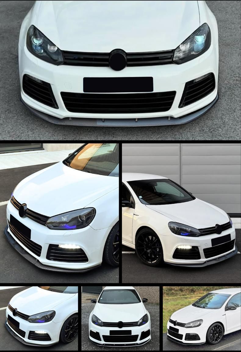 リップスポイラーフォルクスワーゲンVWゴルフMK6 GTI 2010-2013アドオンチューニング カーボン製 チンスポイラースプリッタープロテクタ ☆VOLKSWAGEN ゴルフ 6 MK6 GTI カーボン フロント リップ スポイラー