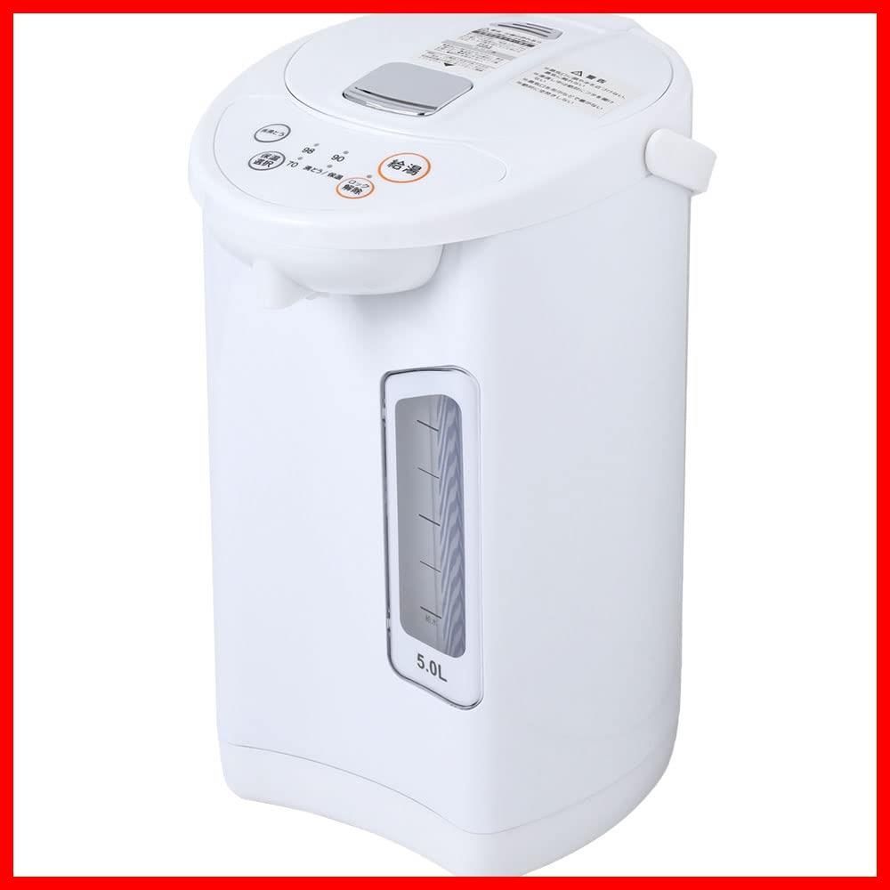 商品 2.2L | 3.2L | 保温機能付き 5L 片手給湯 3段階保温 小型 ポット 電気ポット ロックスイッチ マグネットプラグ フッ素コート加工 再沸騰 省エネ 保温 iimono117 シンプル 湯沸かし 湯沸し器 ホワイト 5L