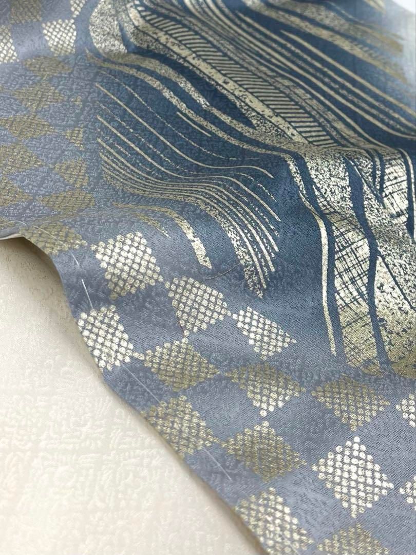 ここでご注文へようこそ! 訪問着 付け下げ 金彩 紋意匠 幾何学模様 正絹 躾糸付き 送料込