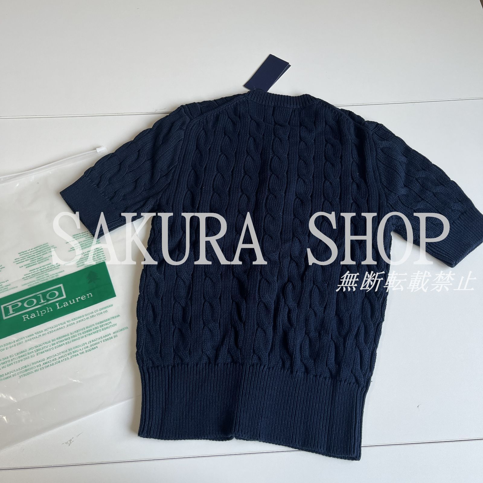 新品未使用】POLO RALPH LAUREN 刺繍ロゴ ラルフローレン カーディガン ケーブルニット Tシャツ 半袖 人気 レディース ネイビー -  メルカリ